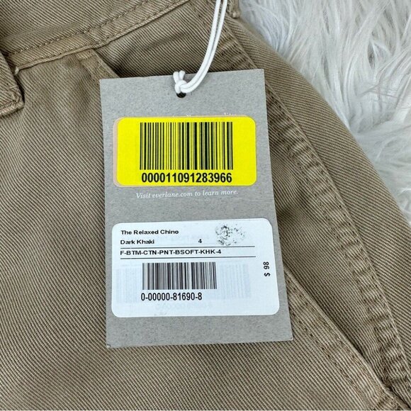 Everlane Women’s NWT Dark‎ Khaki The Relaxed Chino Lyocell Trouser 4/W28/L28.75 - Picture 6 of 13